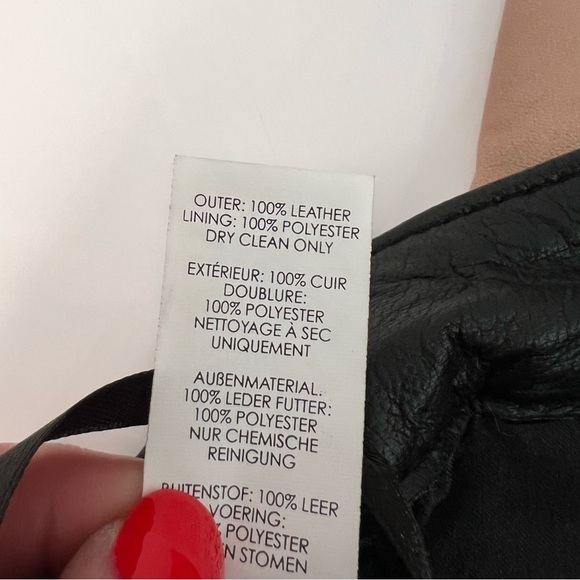 Nasty Gal Checkerboard High Waisted Genuine Leather Pants - Size 0 - Picture 12 of 12